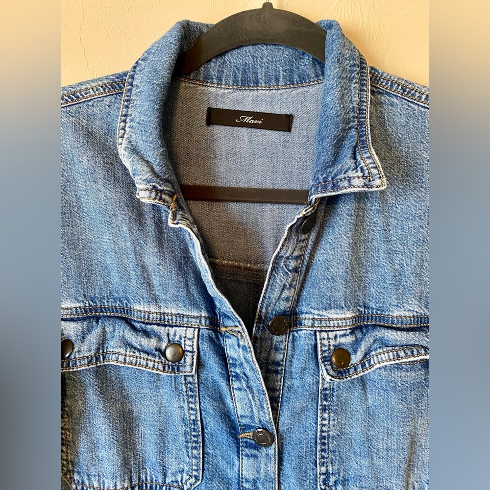 Mavi Eva Denim Jumpsuit Light Indigo Blue S - Picture 7 of 11